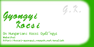 gyongyi kocsi business card